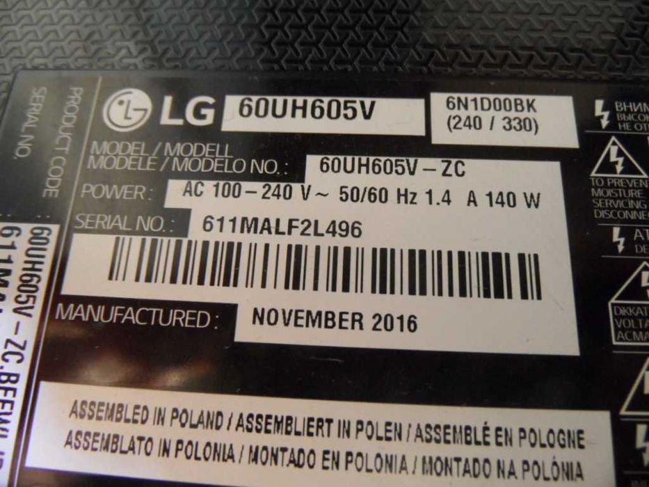 plyta glowna telewizora LG 60UH605V