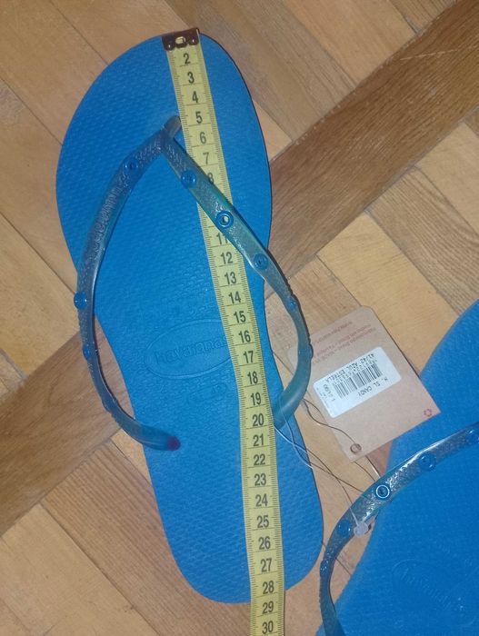 Havaianas 23,5см 27,5см светло-синие вьетнамки шлёпанцы женские