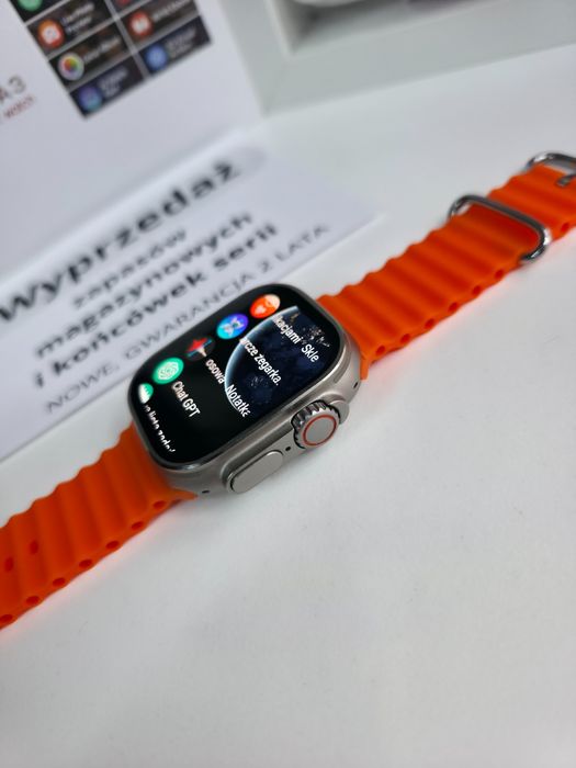Smartwatch HK Ultra 3 AMOLED 2,12", połączenia, sport, – NOWY