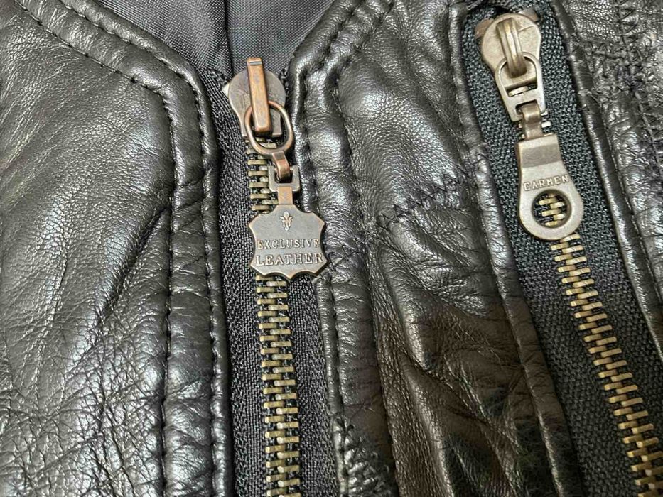 Шкіряра жилетка мото байкерстка