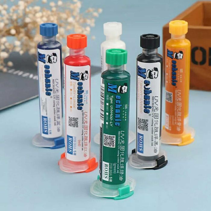 Ультрафиолетовая защитная паяльная маска лак клей Mechanic УФ Зелёнка