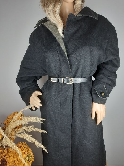 Długi płaszcz wełniany klasyczny na zimę kurtka zimowa płaszczyk Bauer