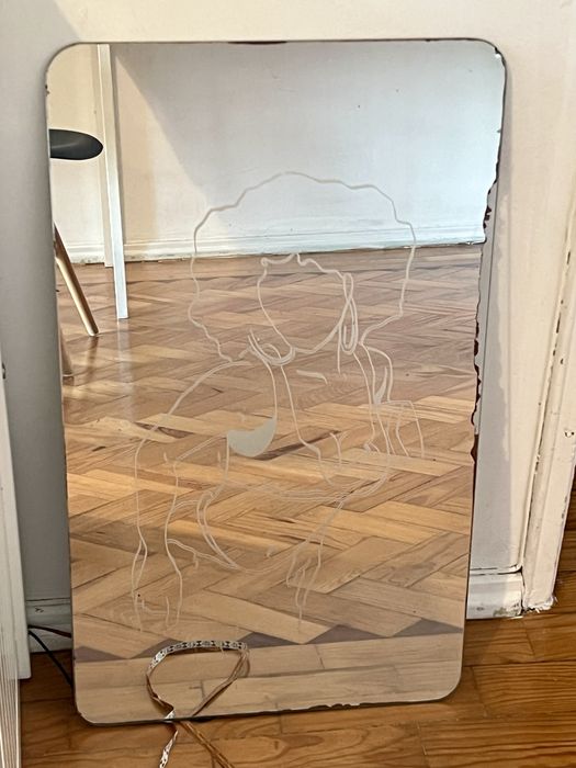 Arte Espelho Decorativo LED – Gravado à Mão Peça Única