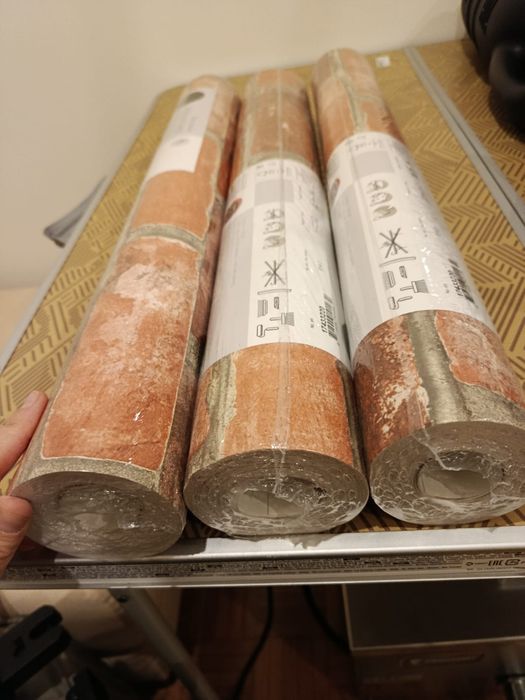 Papel parede imitação tijolo burro