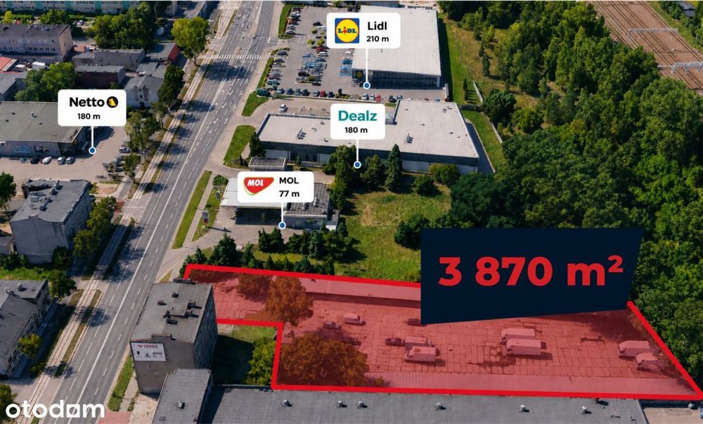Działka 3 870 m² | Mpzp Usługi Centrum | Łaska 5D