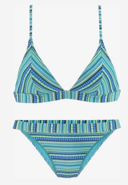 Bikini triangular em tons azuis (NOVO COM ETIQUETA)