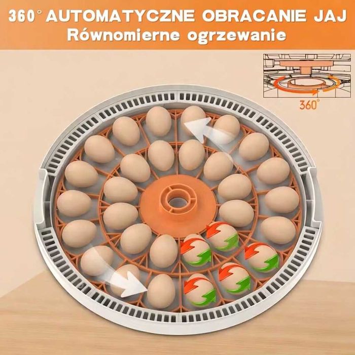 Inkubator do jaj automatyczny z wyświetlaczem wilgotności OVOstart 30