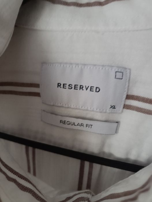 Koszula męska bawełniana w brązowe paski XL