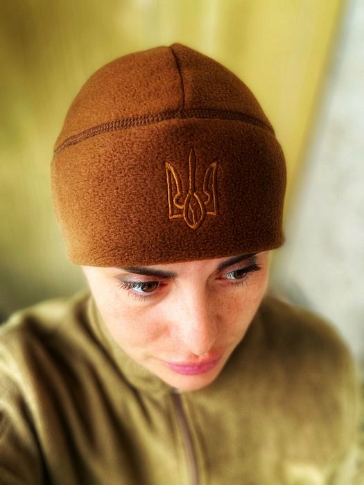 Шапка флісова койот з тризубом, товстий фліс