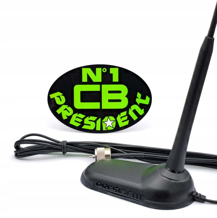 Antena CB President Virginia F helikalna magnesowa bez strojenia Monta