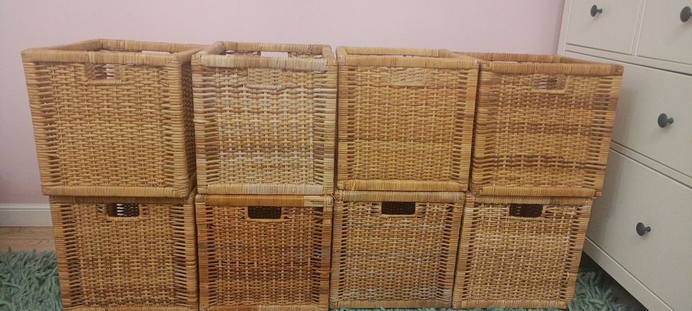 Kosze kosz Ikea branas ikea kallax pojemnik rattanowy do regału pudełk