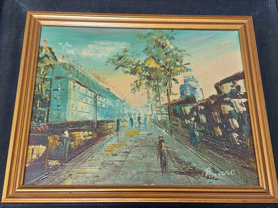 Quadro a Óleo sobre Contraplacado, assinado