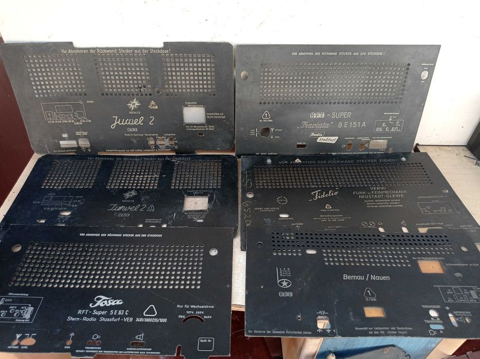 Tylne ścianki - stare radia lampowe