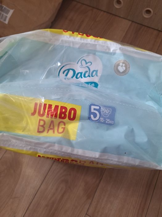 Dwie paczki pieluch pampersow rozm 5 Dada jumbo bag 180szt