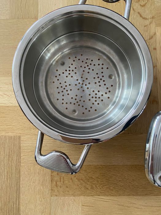 Garnek + pokrywa +  koszyczek do gotowania na parze - komplet - Zepter