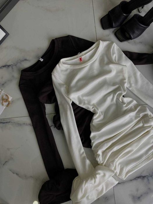 Стильна тепла сукня з воланами та зборками (начос) платье