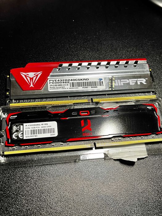 Pamięć ram Goodram IRDM X + Patriot Viper 2x16GB DDR4