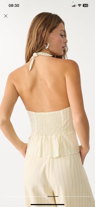 Льняной топ Stradivarius