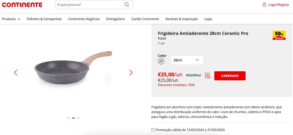 Frigideiras + Grelhador Continente (KASA)