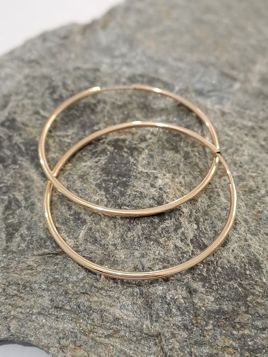 Złote kolczyki Koła Pr.585 Nowe Gładkie 4.2 cm