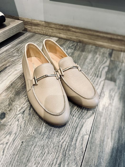 NOWE mokasyny damskie,skórzane,beż r.37,40