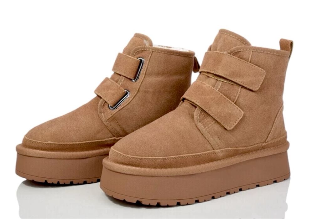 Угги Ugg хайтопы ботинки натуральный замш зимние высокая подошва мех