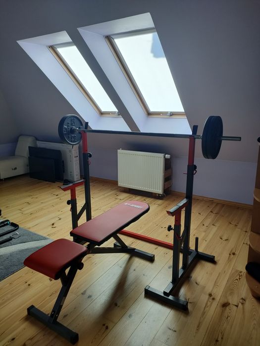 Stojak na sztangę wyciskanie na ławie domowa siłownia