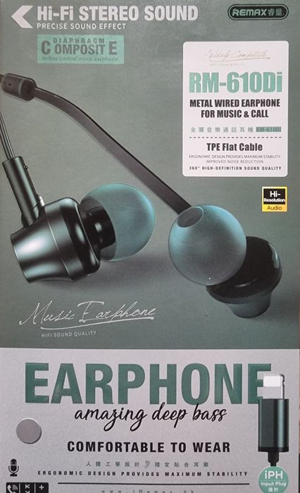 Дротові навушники для IPhone Remax RM 610Di