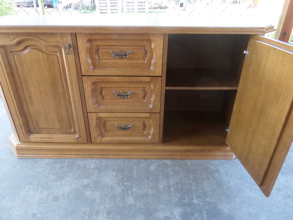 dębowy zestaw  narożna witryna  komoDA stan bdb DOWÓZ WYSYŁKA