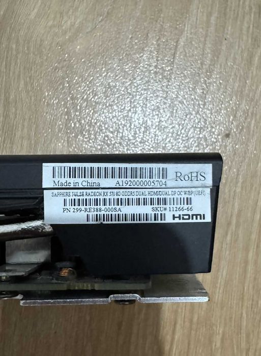 Sapphire Pulse RX 570 8GB avariada / para peças