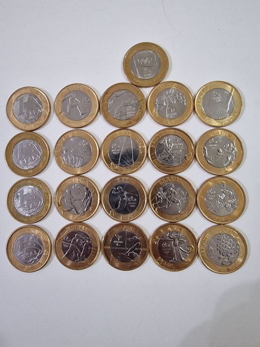 Todas as 17 moedas raras de 1 Real das Olimpíadas Rio 2016