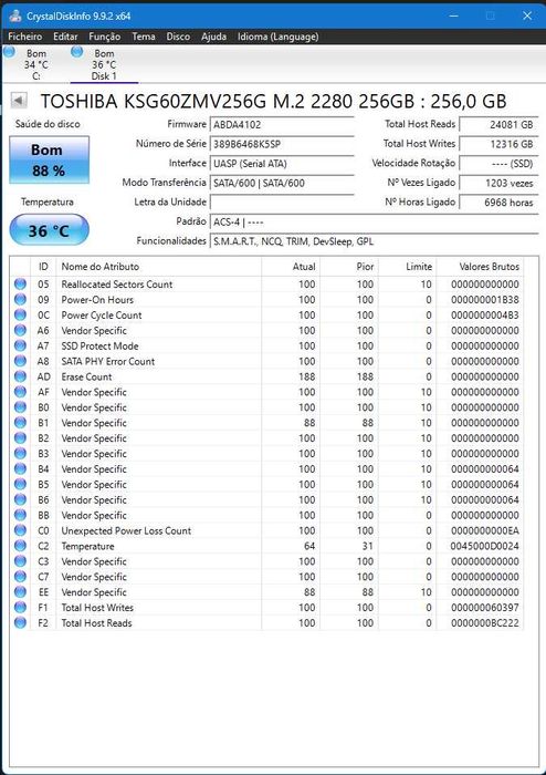 Vários - SSD M.2 2280 SATA 256GB