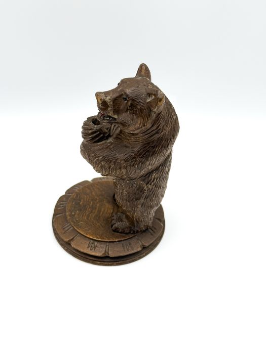 Escultura Urso Madeira Vintage