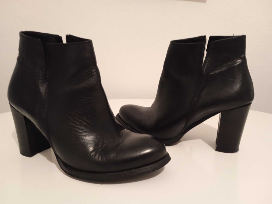 Botki czarne kozaki 40 7 skóra Lasocki Venezia ZARA Badura czółenka