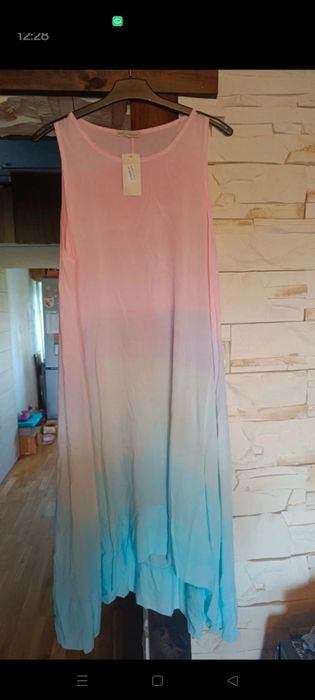 Piękna letnia sukienka ombre z kieszeniami