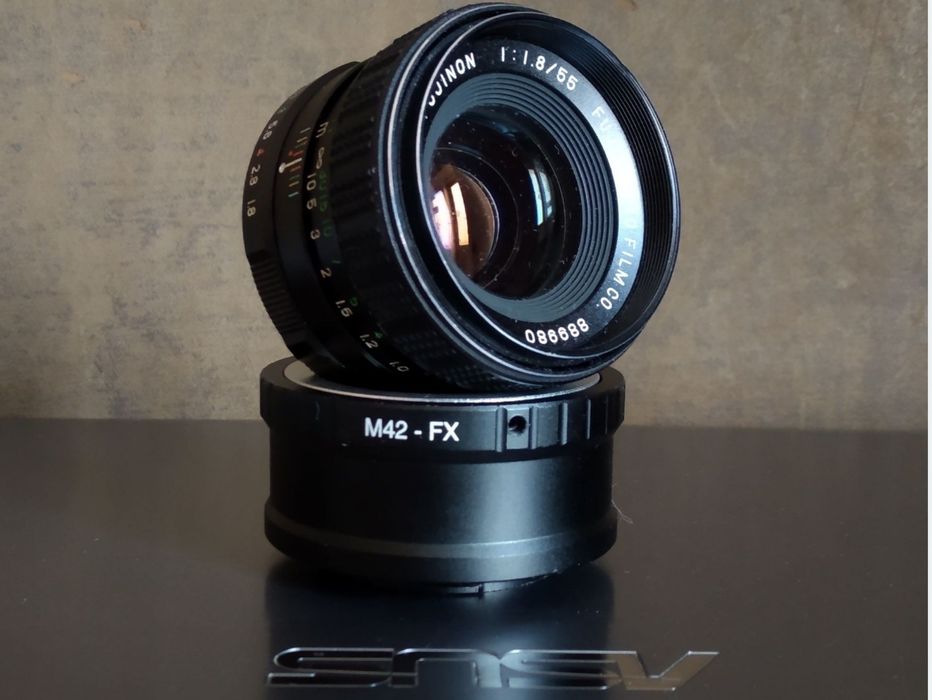 Fujifilm EBC Fujinon 55 mm f 1.8 байонет M42 + перехідник M42 - FX