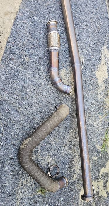 Linha de escape completa com Downpipe e panela com válvula Mercedes A3