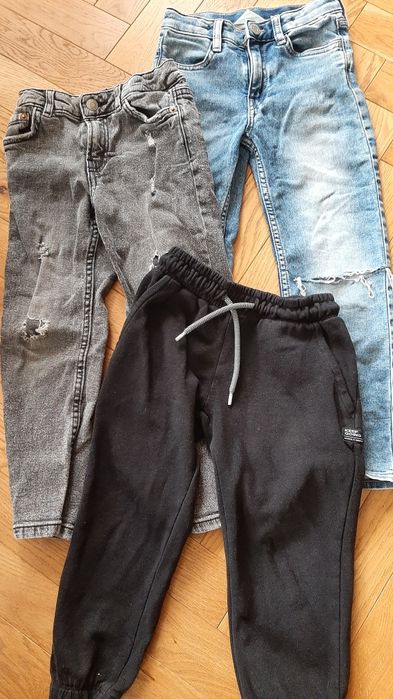 Zestaw spodni Zara, Reserved, H&M, rozm. 116, stan bdb