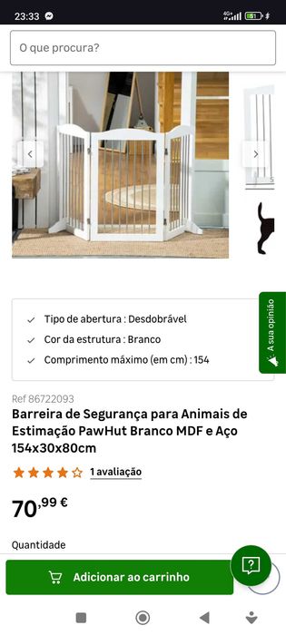 Barreira proteção para caes