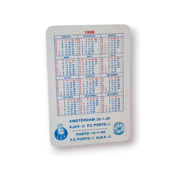Cartão Calendário F.C. Porto 1988 – Taça dos Campeões Europeus