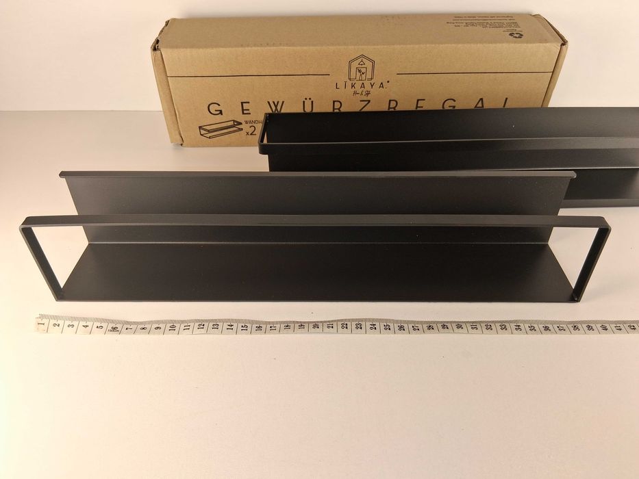 E020 Zestaw 2 Sztuki Półki Na Przyprawy Magnetyczne Likaya Czarne