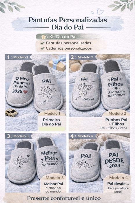 Pantufas personalizadas - Dia do Pai