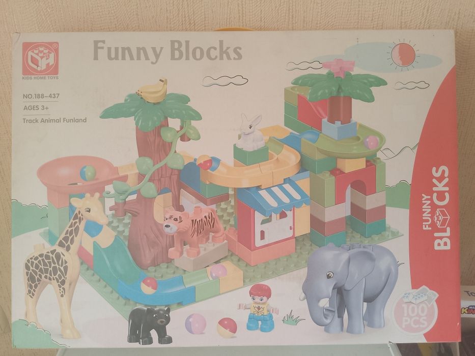 Конструктор дитячий на 100 деталей "Зоопарк"