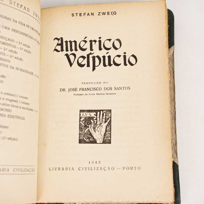 Livro "Américo Velpúcio" - Stefan Zweig