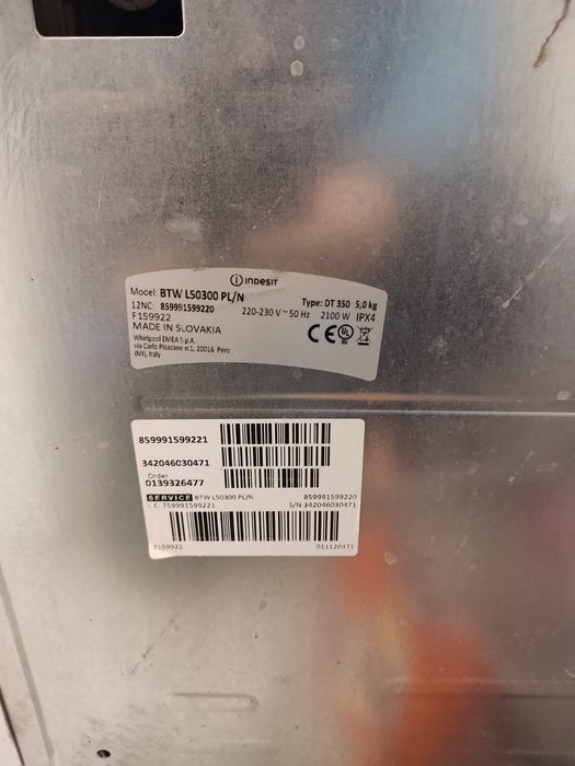 Pralka Indesit  BTW L50300