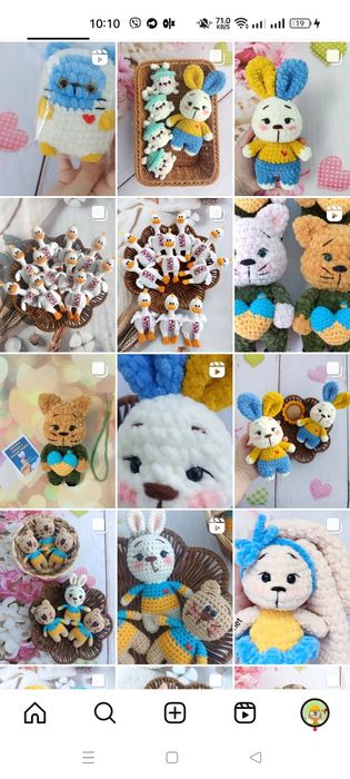 В'язана бджілка, хатинка Брелок патріотичний Українські сувеніри