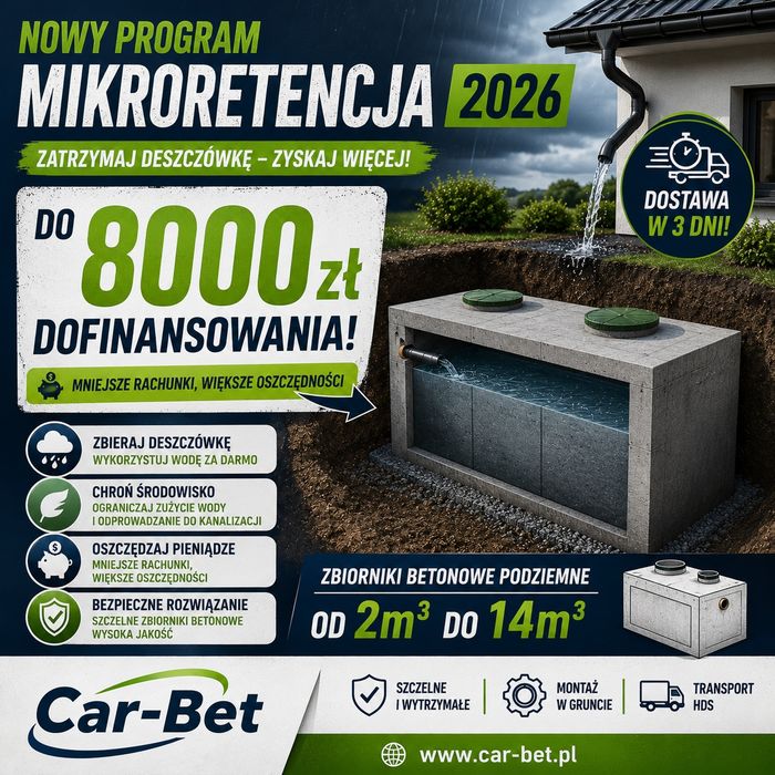 Zbiornik betonowy Zbiornik na Deszczówkę  8m3 Kraków Kielce Gliwice