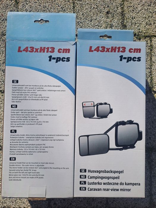 Lusterka dodatkowe do ciągnięcia przyczepy kempingowej