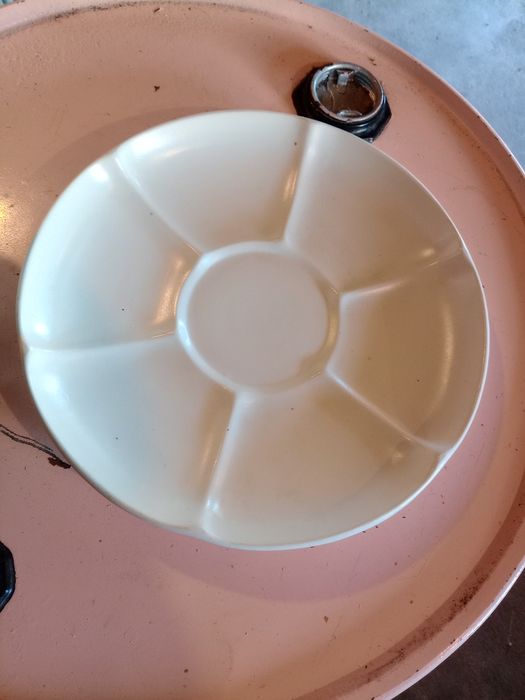 Conjunto de jarro e prato olaria OAL