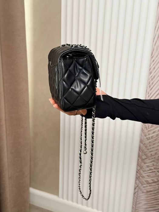 Premium ‼️Chanel Mini 17 Classic Flap Bag in Black with Silver